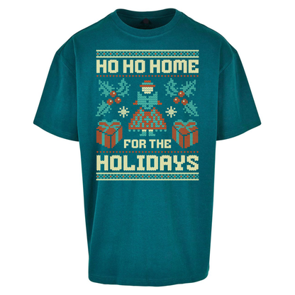 HO HO Home For the Holidays Christmas Oversized T Shirts