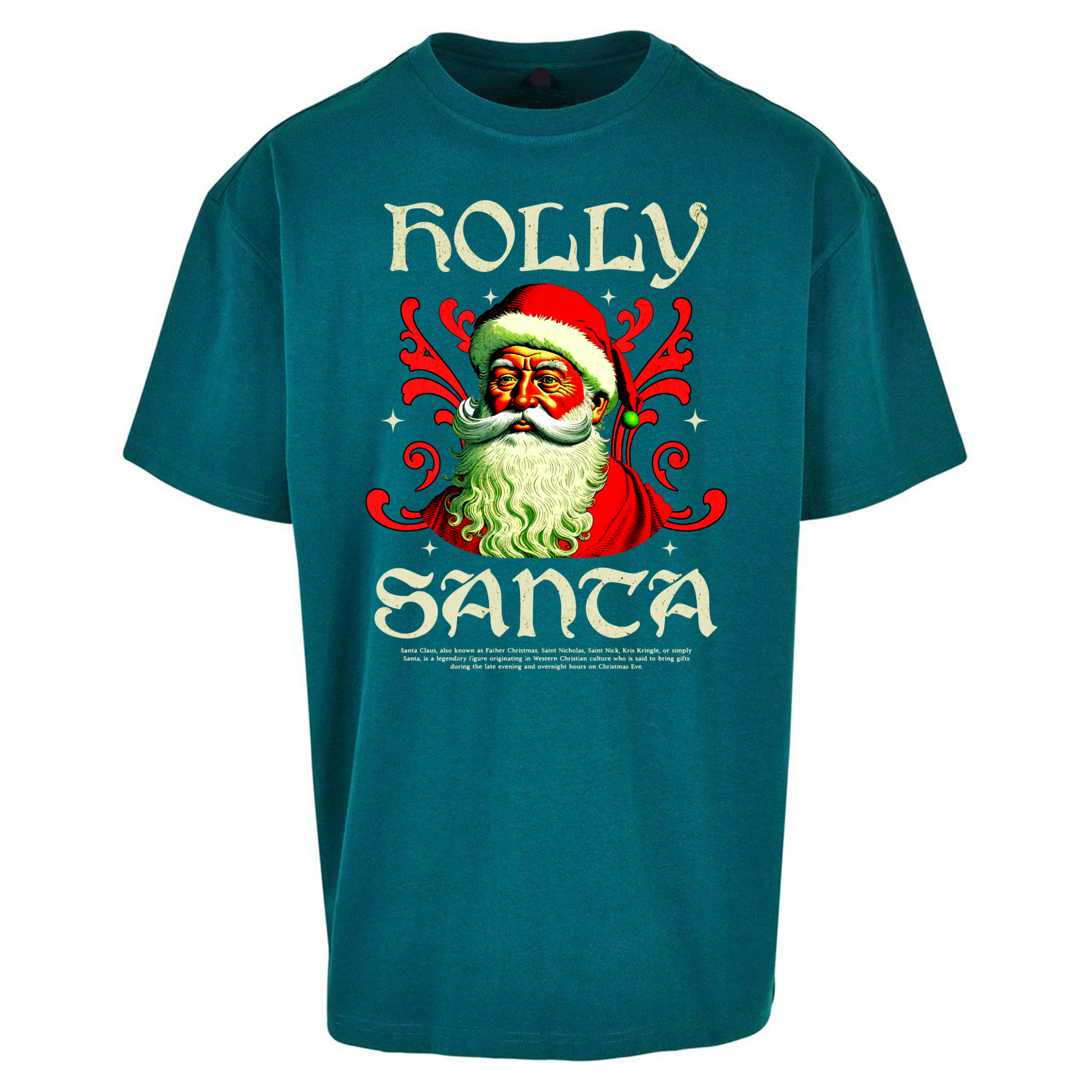 Holly Santa Christmas Oversized T Shirts