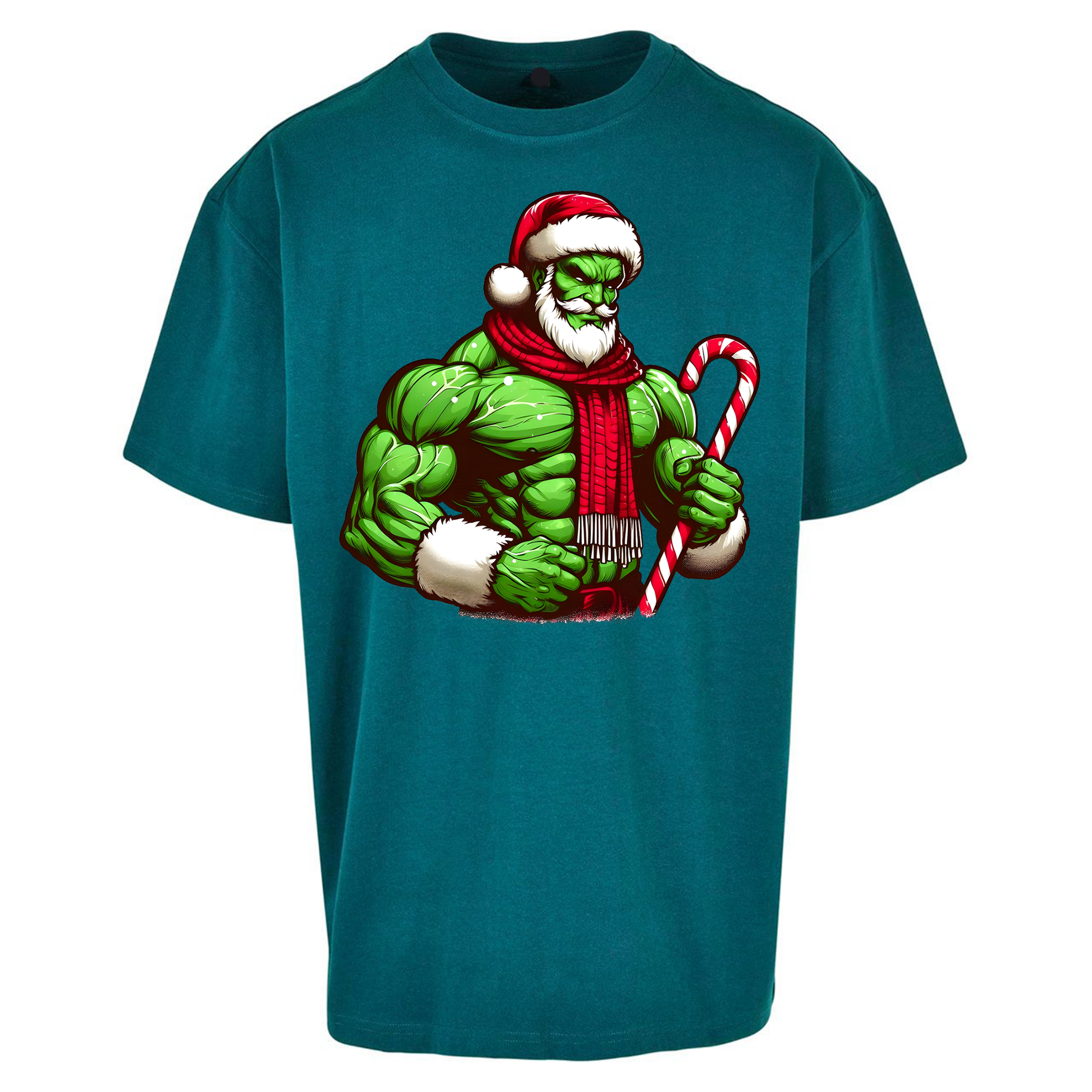 The Hulk Candy Cane Santa Oversized T Shirts