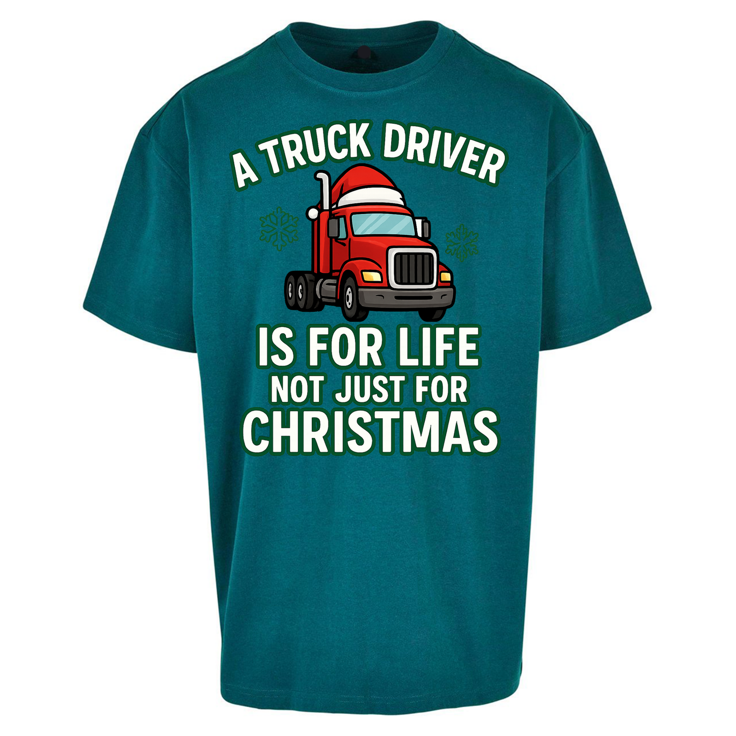 Truck Driver Christmas Oversized T Shirts