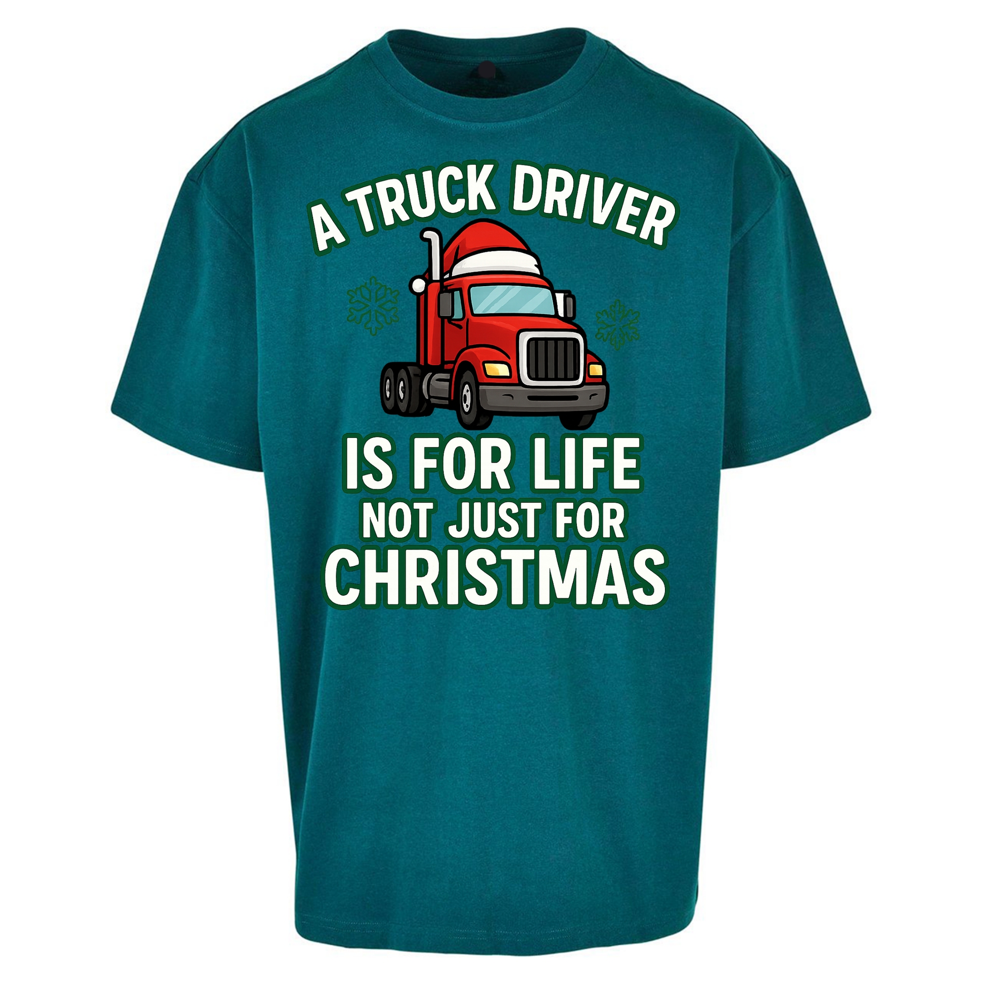 Truck Driver Christmas Oversized T Shirts