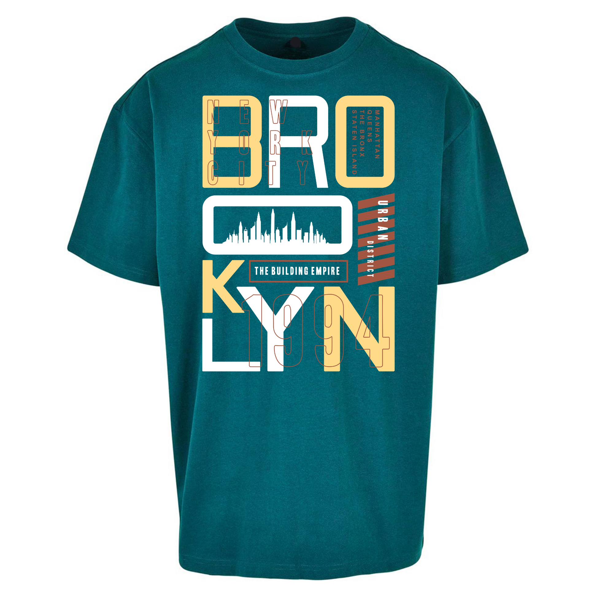 Brooklyn New York Urban District Oversized T Shirts