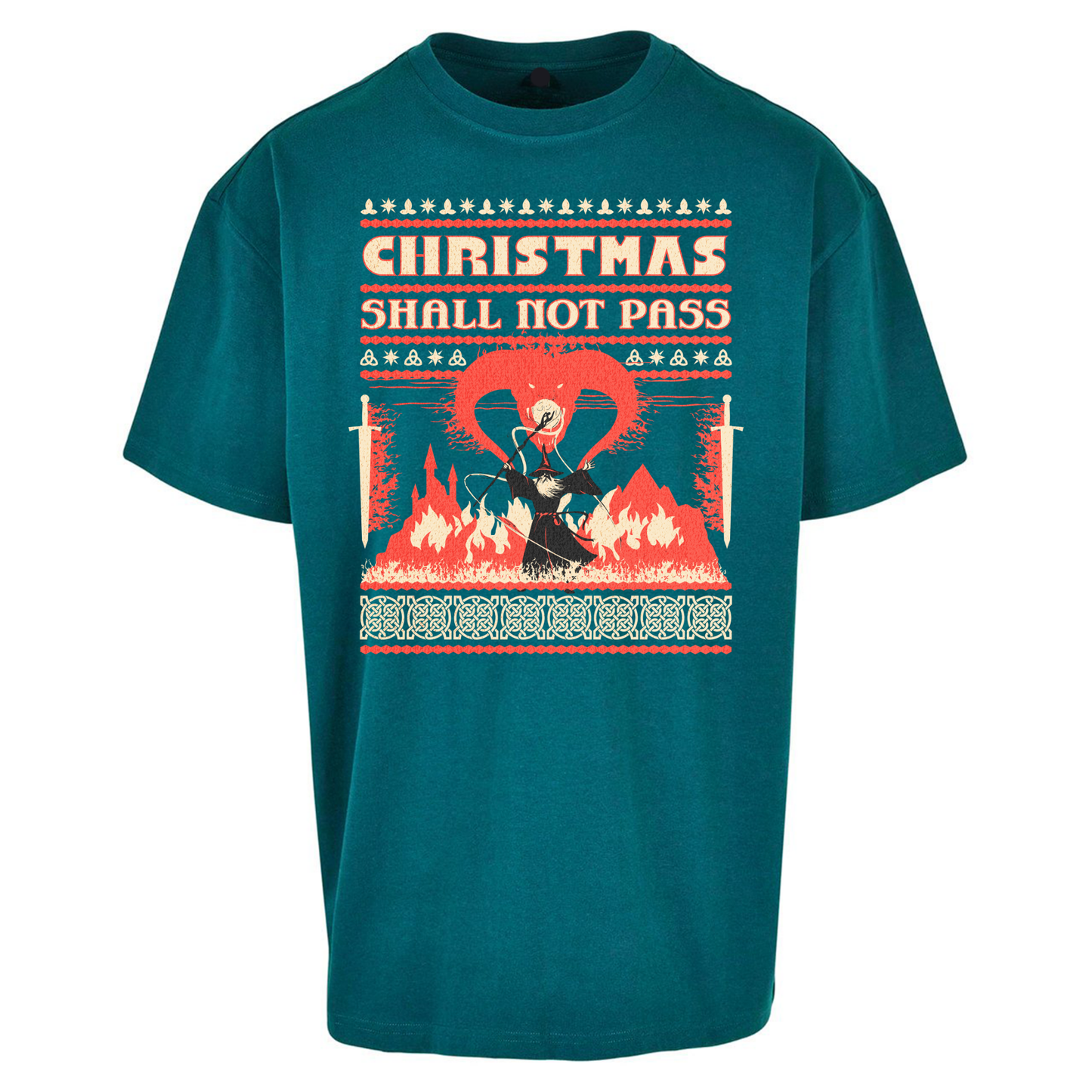 Christmas Shall Not Pass Oversized T Shirts
