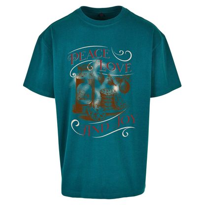 Peace Love And Joy Christmas Oversized T Shirts