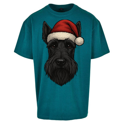Scottish Terrier Face Christmas Oversized T Shirts