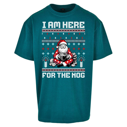 I am Here For The Nog Christmas Oversized T Shirts