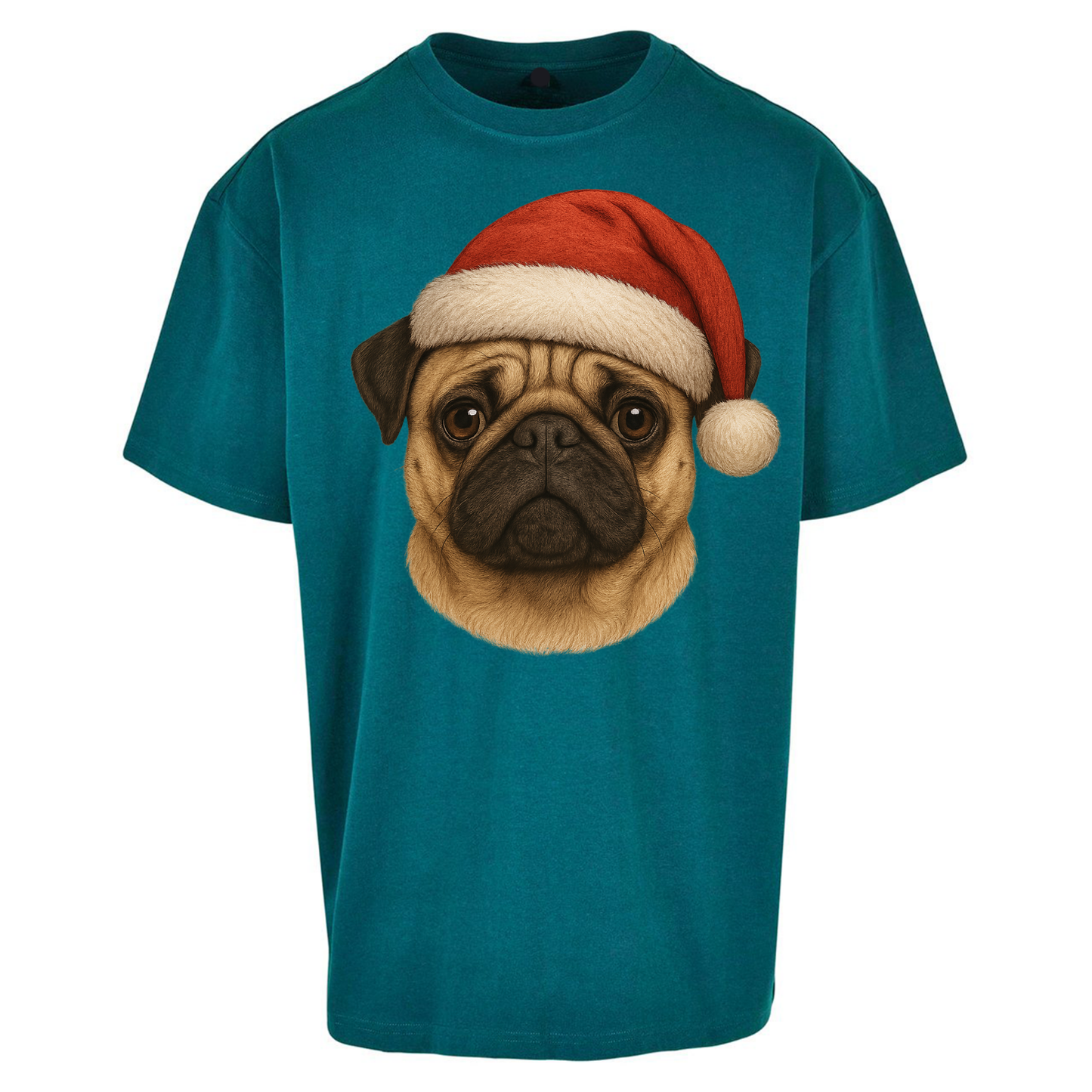 Pug Face Christmas Oversized T Shirts
