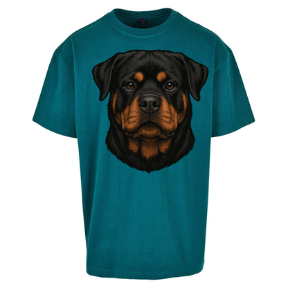Rottweiler Face Oversized T Shirts