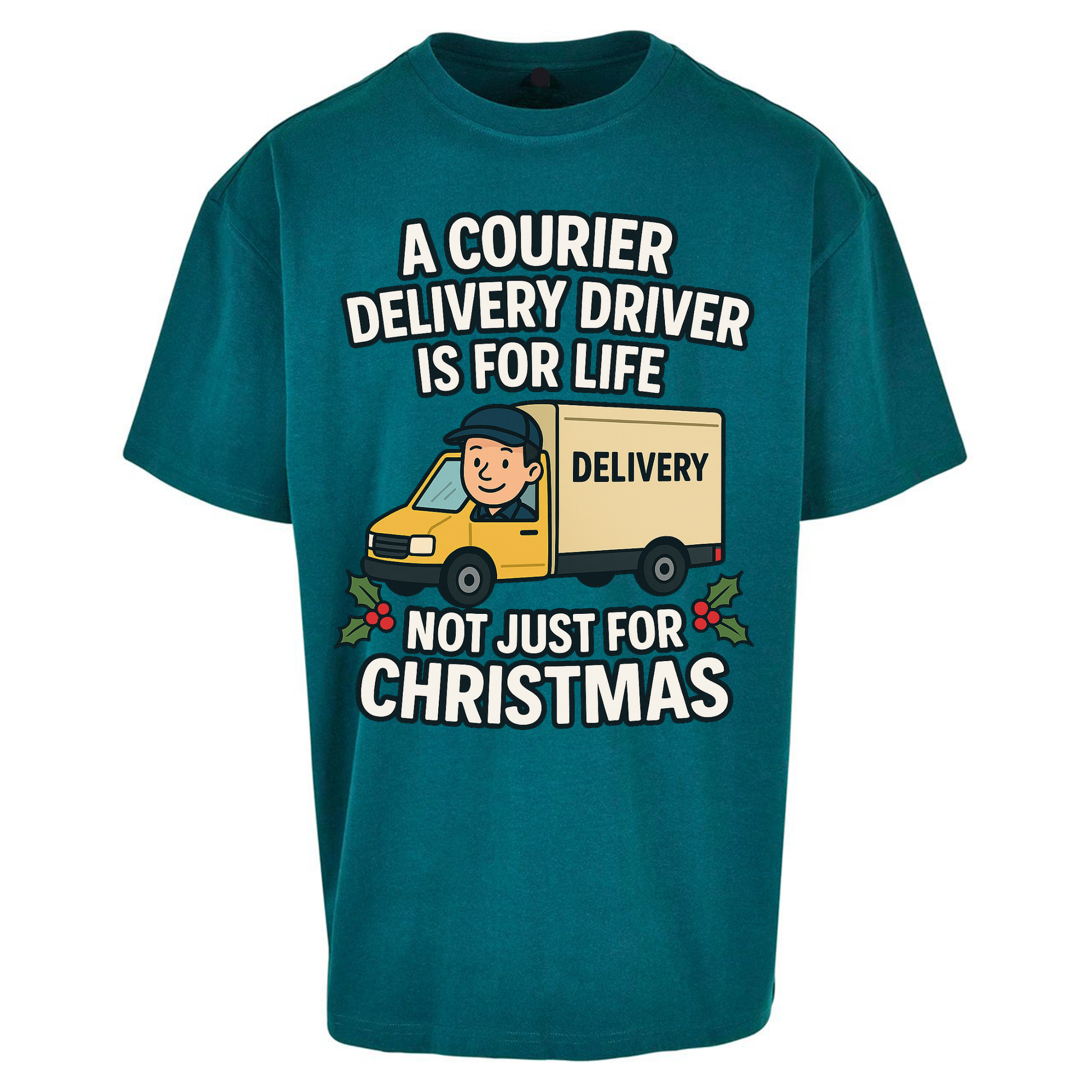 Courier Delivery Driver Christmas Oversized T Shirts