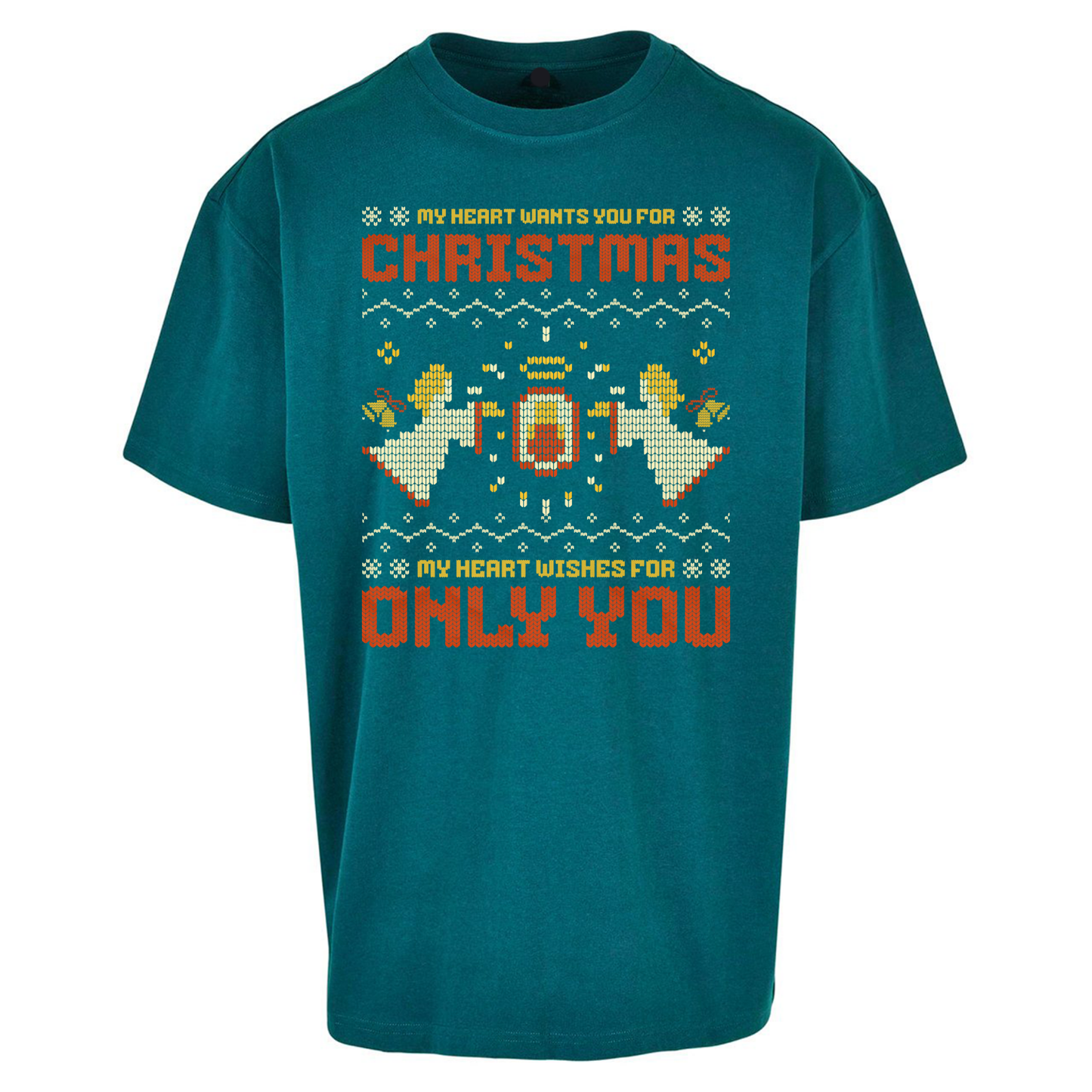 My Heart Wants You For Christmas Only You Christmas Oversized T Shirts