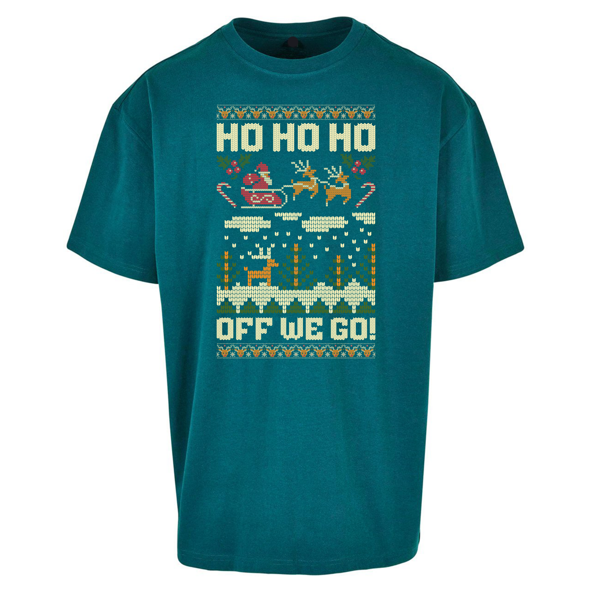 Have Yourself a HO HO HO Off we Go Christmas Oversized T Shirts