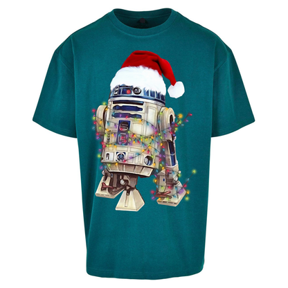 R2D2 Christmas Santa Christmas Oversized T Shirts