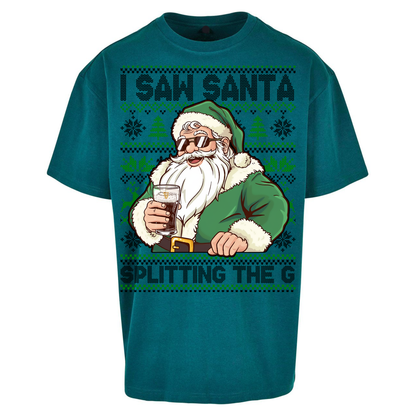 Santa Splitting The G Oversized T Shirt