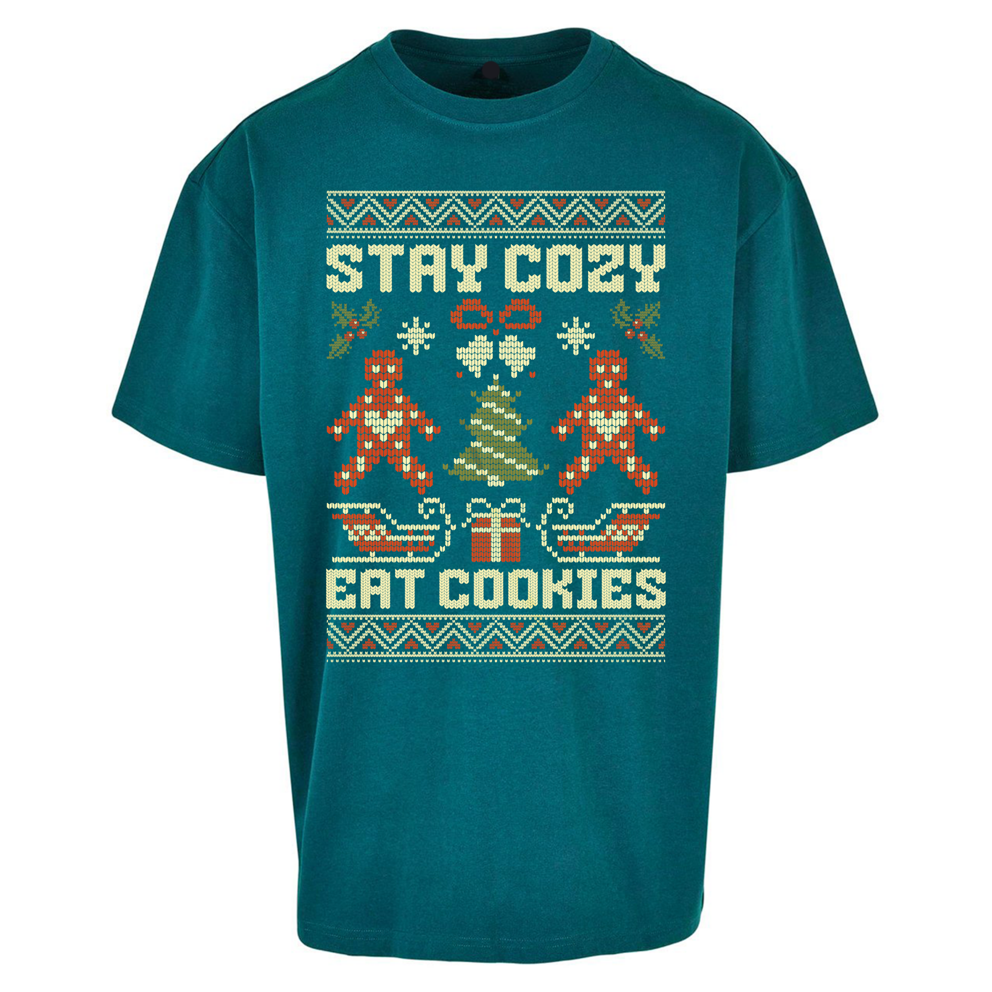 Stay Cozy Eat Cookies Christmas Oversized T Shirts