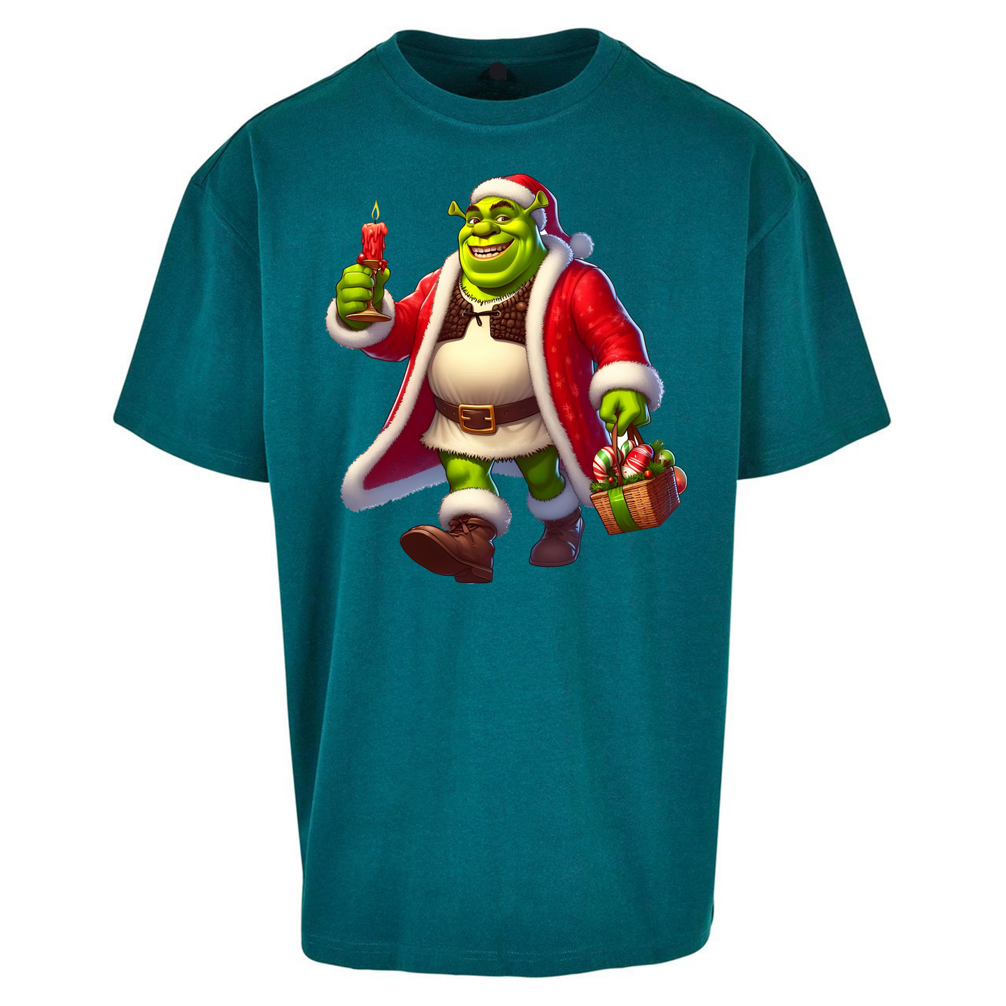 Shrek Santa Candle Oversized T Shirts
