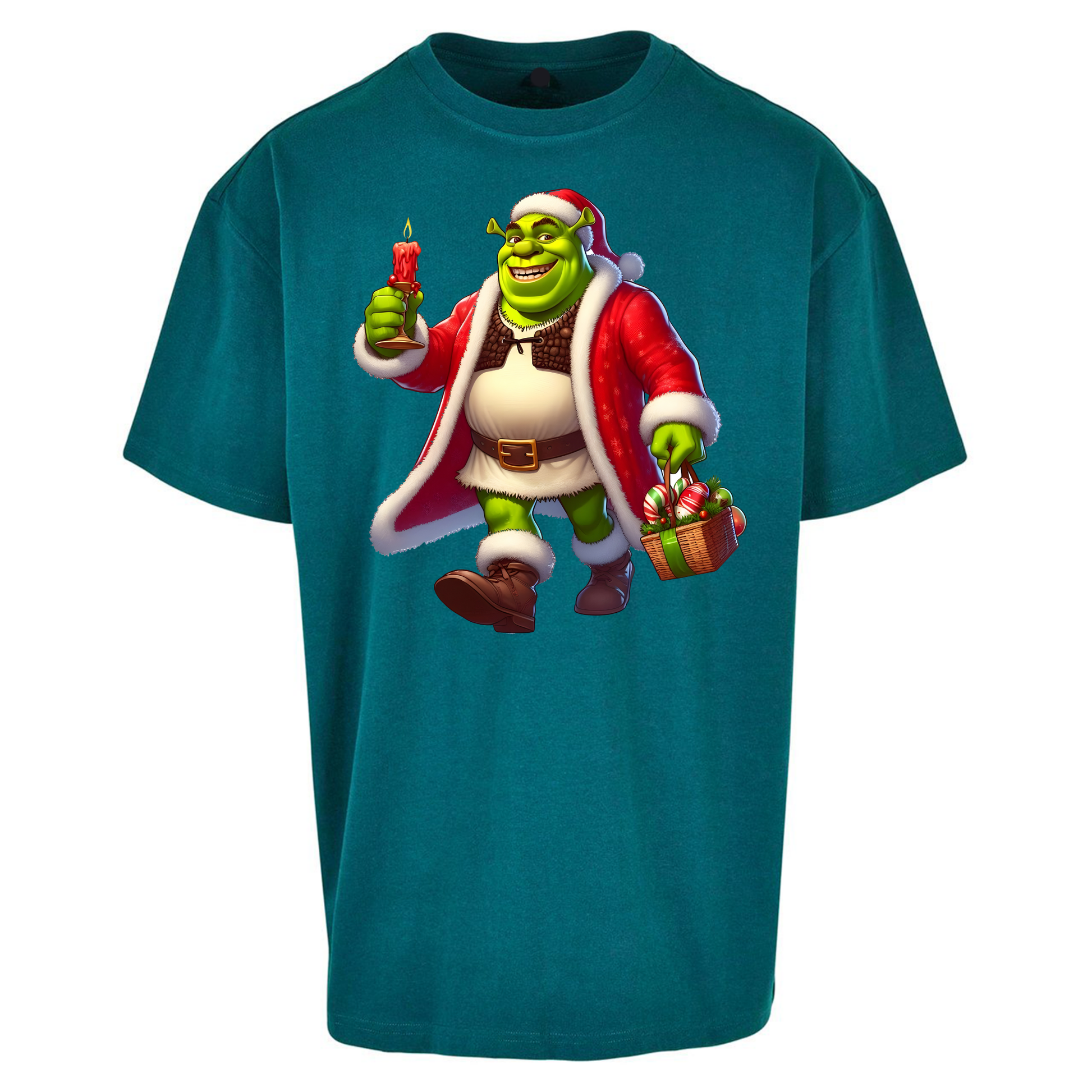 Shrek Santa Candle Oversized T Shirts