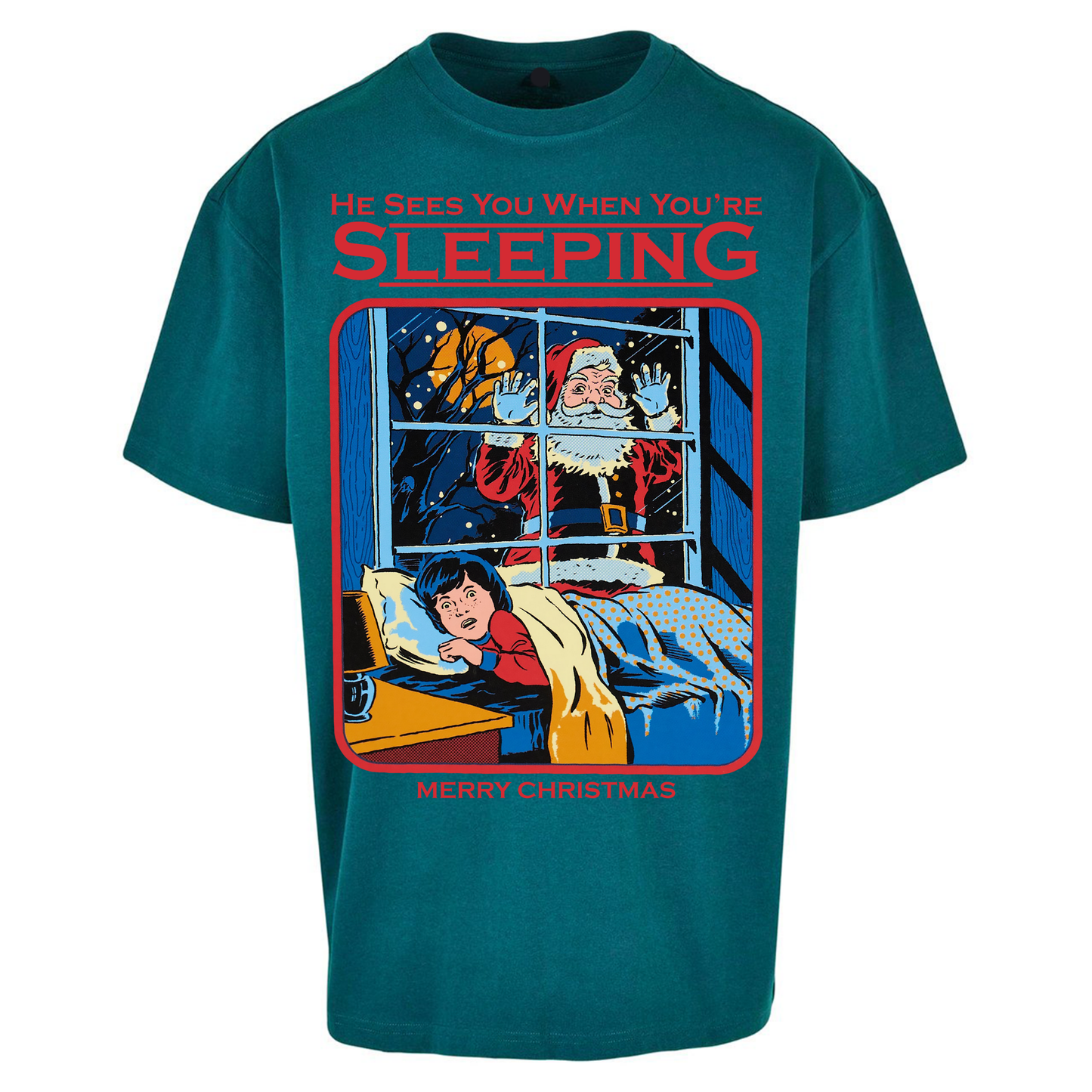 Creepy Santa Claus Christmas Oversized T Shirts
