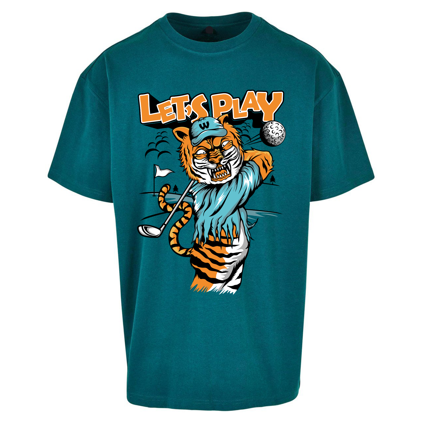 Lets Play Golf Tiger Oversized T Shirts