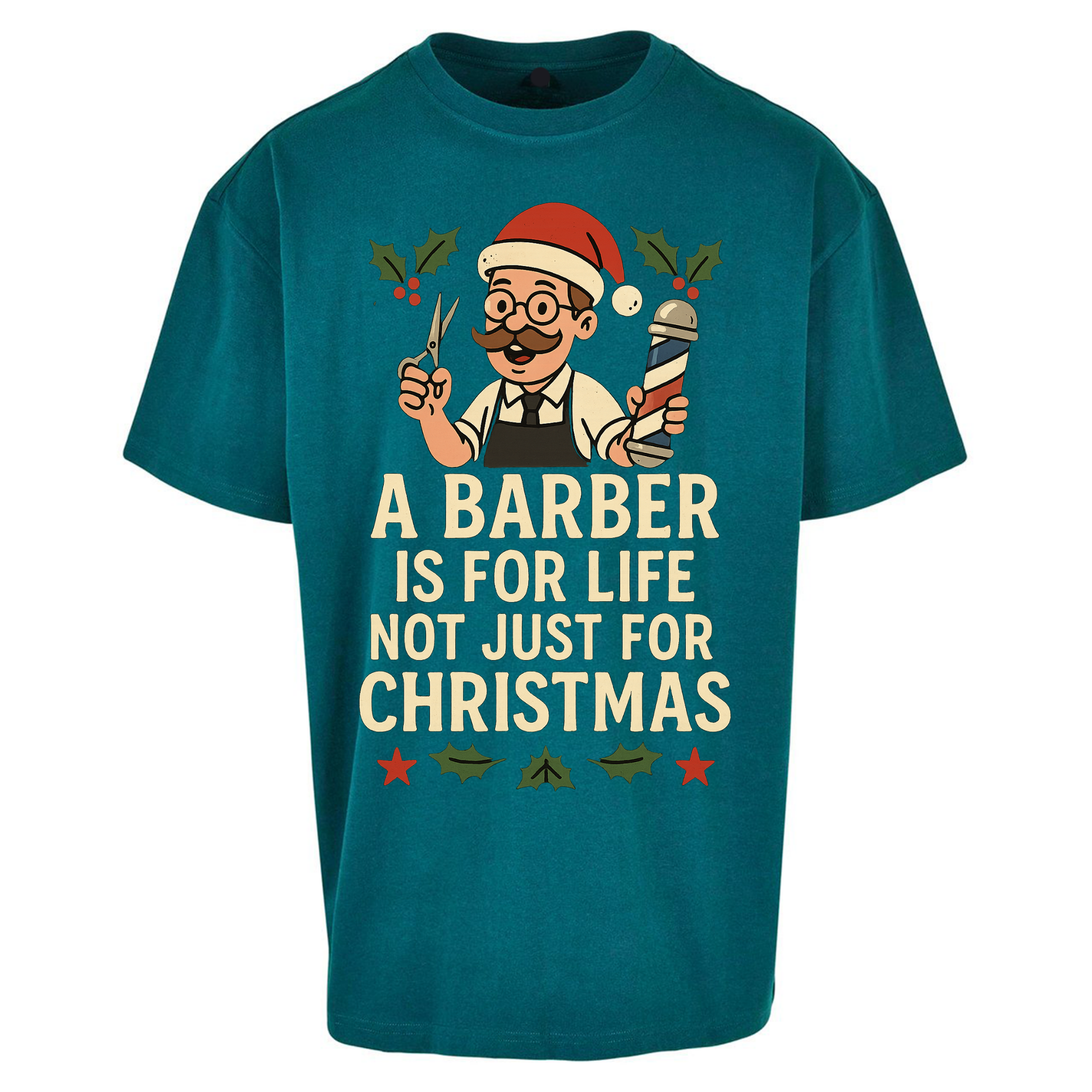 Barber Christmas Oversized T Shirts