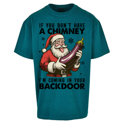 Santa Back Door Oversized T Shirt