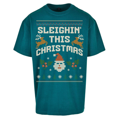 Sleighin This Christmas Christmas Oversized T Shirts