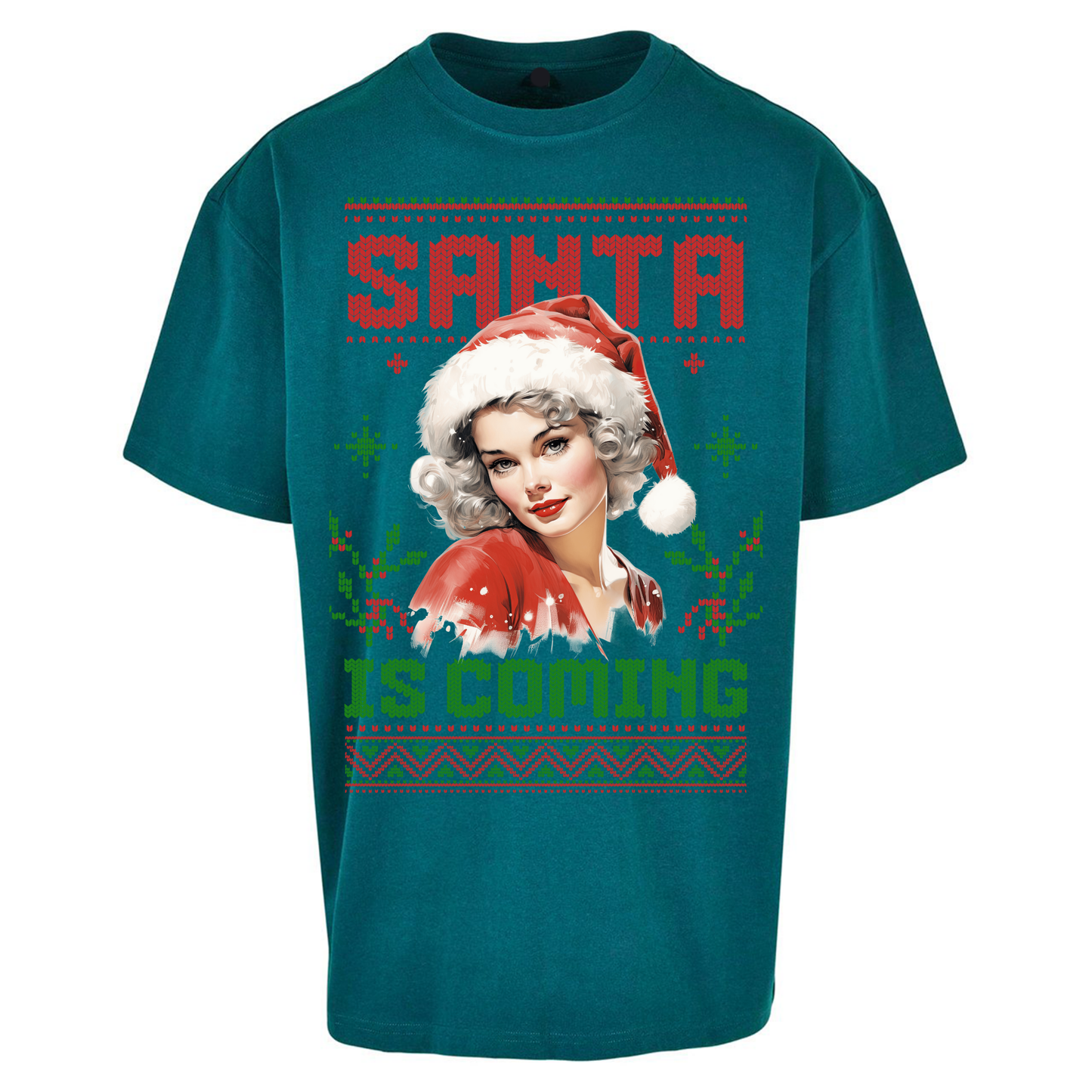 Santa is Coming Christmas Oversized T Shirts
