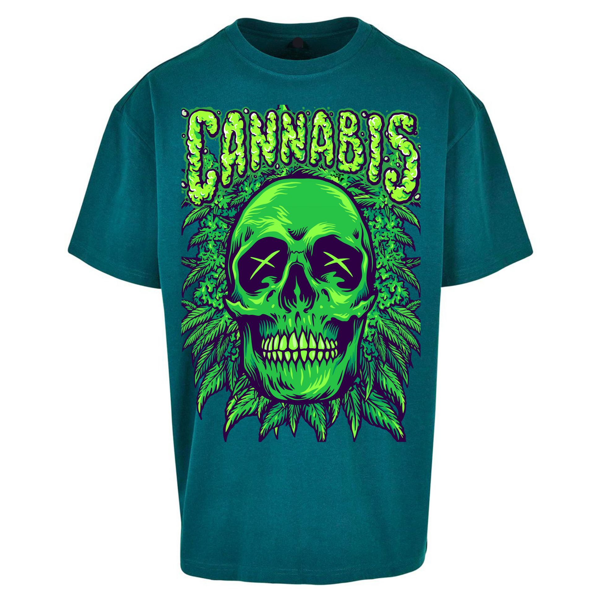 Cannabis Skull Oversized T Shirts