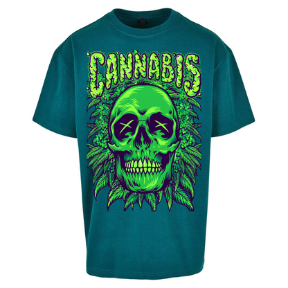 Cannabis Skull Oversized T Shirts