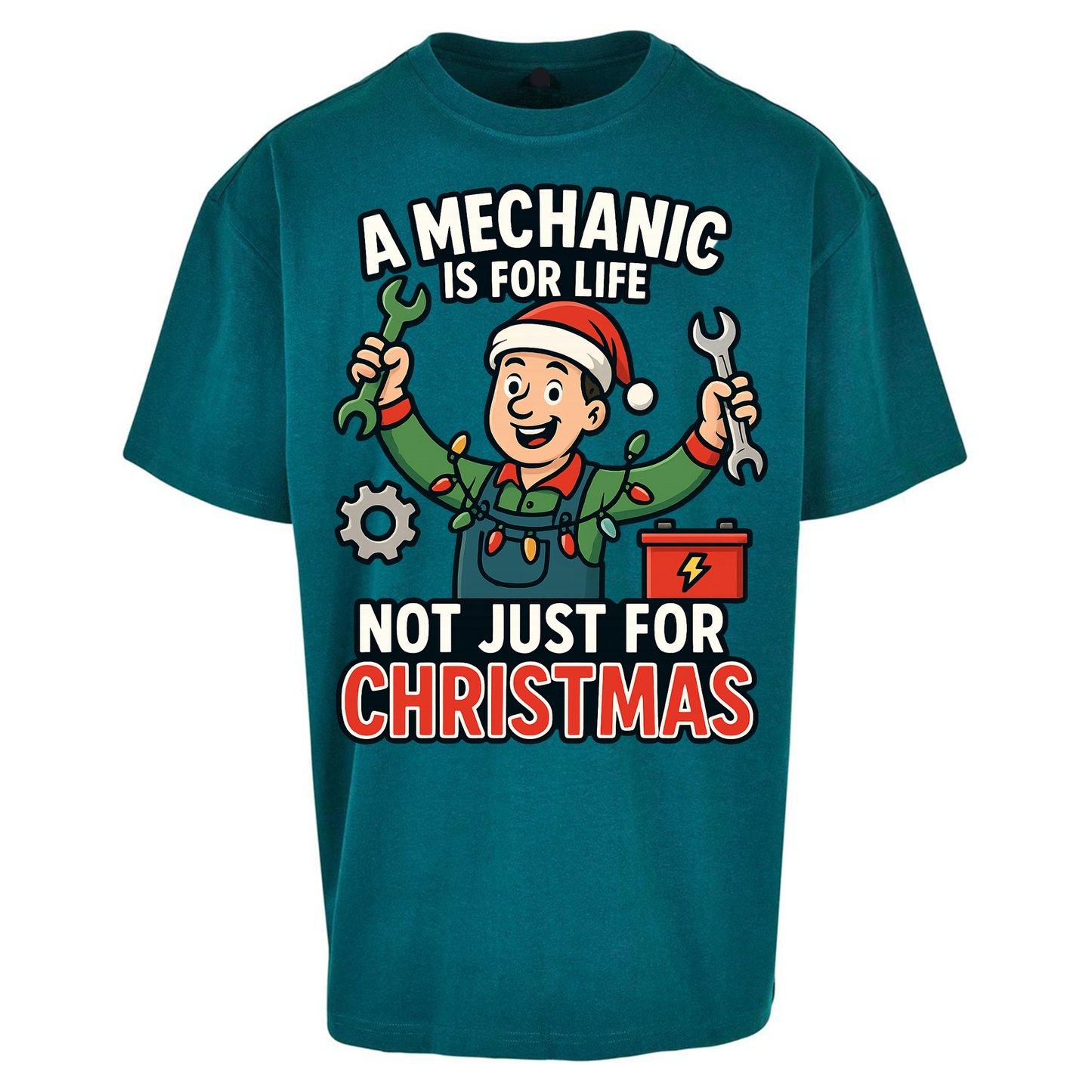 Mechanic Christmas Oversized T Shirts