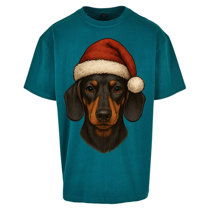 Sausage Dog Christmas Oversized T Shirt
