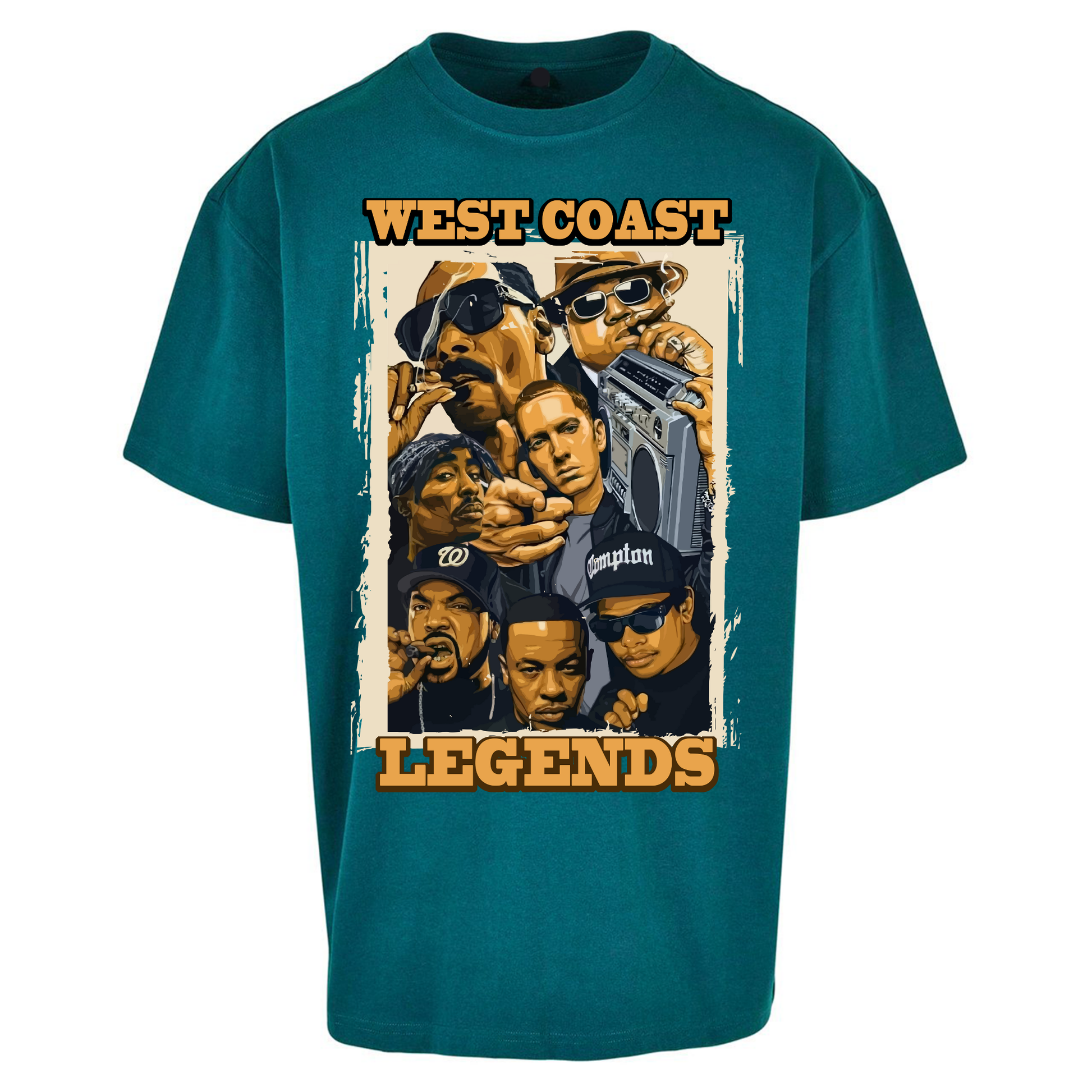 West Coast Legends Rappers Oversized T Shirts
