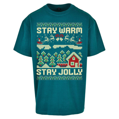 Stay Warm Stay Jolly Christmas Oversized T Shirts