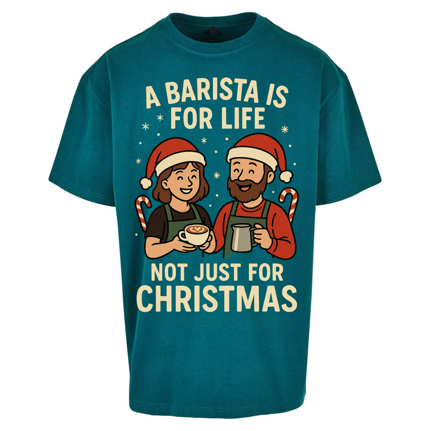 Barista Christmas Oversized T Shirts