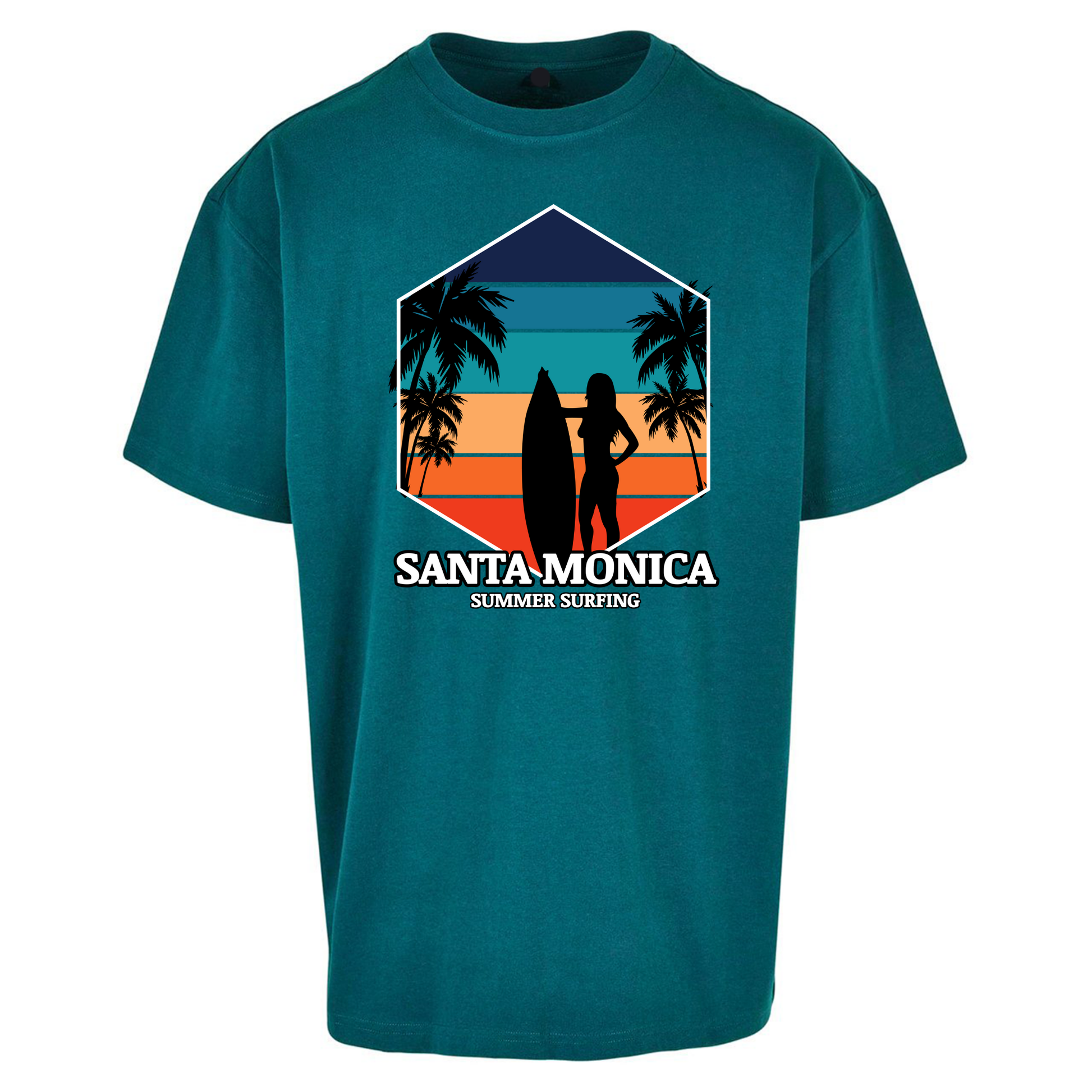 Santa Monica Summer Surfing Oversized T Shirts