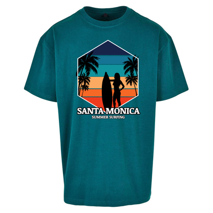 Santa Monica Summer Surfing Oversized T Shirts