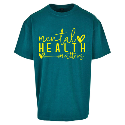 Yellow Mental Health Oversized T Shirts