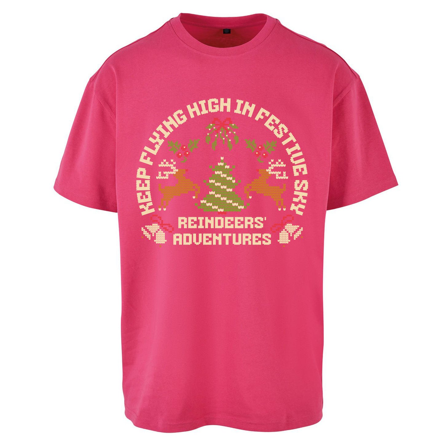 Keep Flying High In Festive Sky Christmas Oversized T Shirts