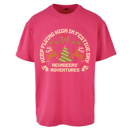 Keep Flying High In Festive Sky Christmas Oversized T Shirts