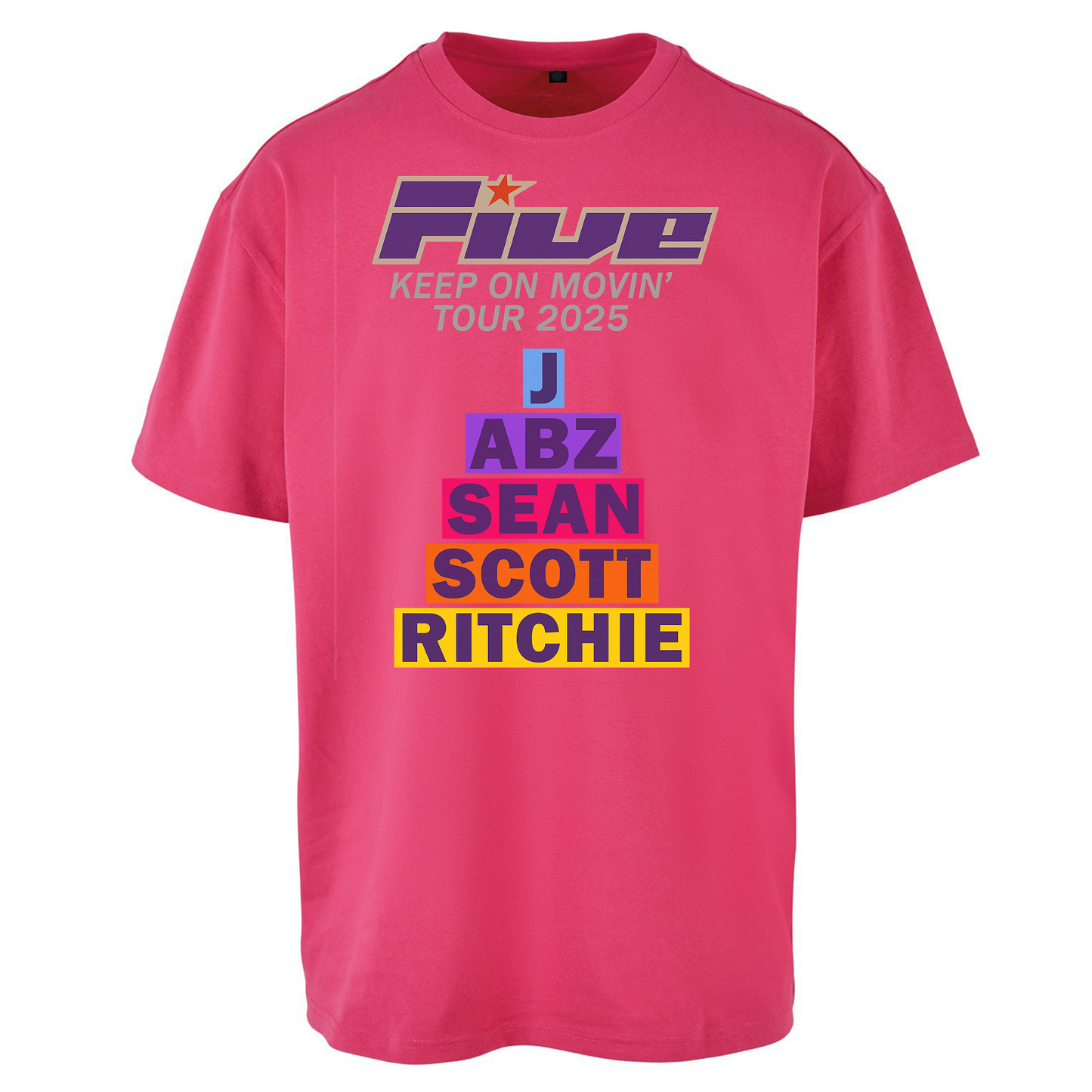 Five Keep On Movin' Tour 2025 Oversized T Shirts