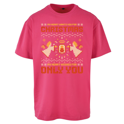 My Heart Wants You For Christmas Only You Christmas Oversized T Shirts