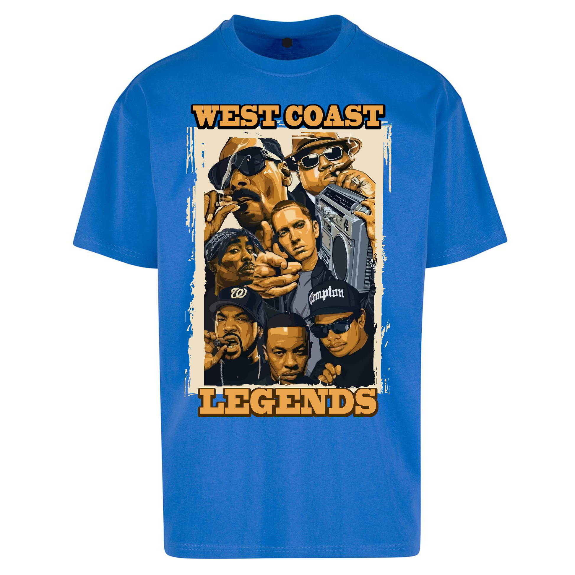 West Coast Legends Rappers Oversized T Shirts