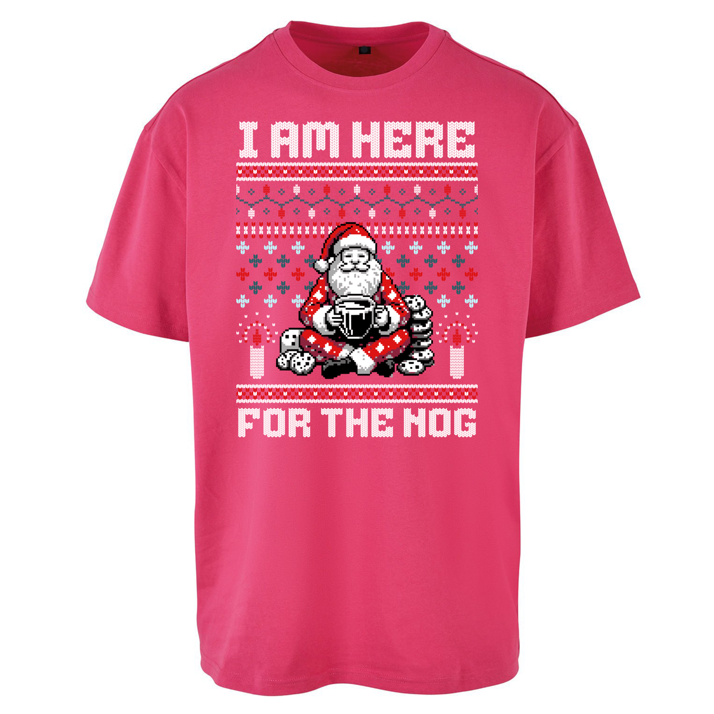 I am Here For The Nog Christmas Oversized T Shirts