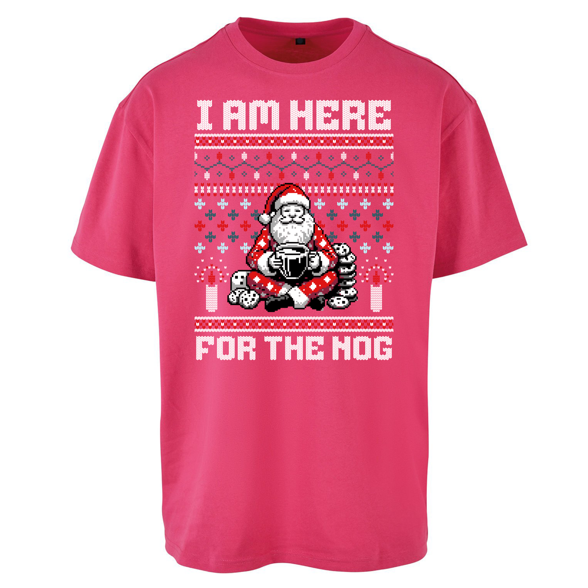 I am Here For The Nog Christmas Oversized T Shirts