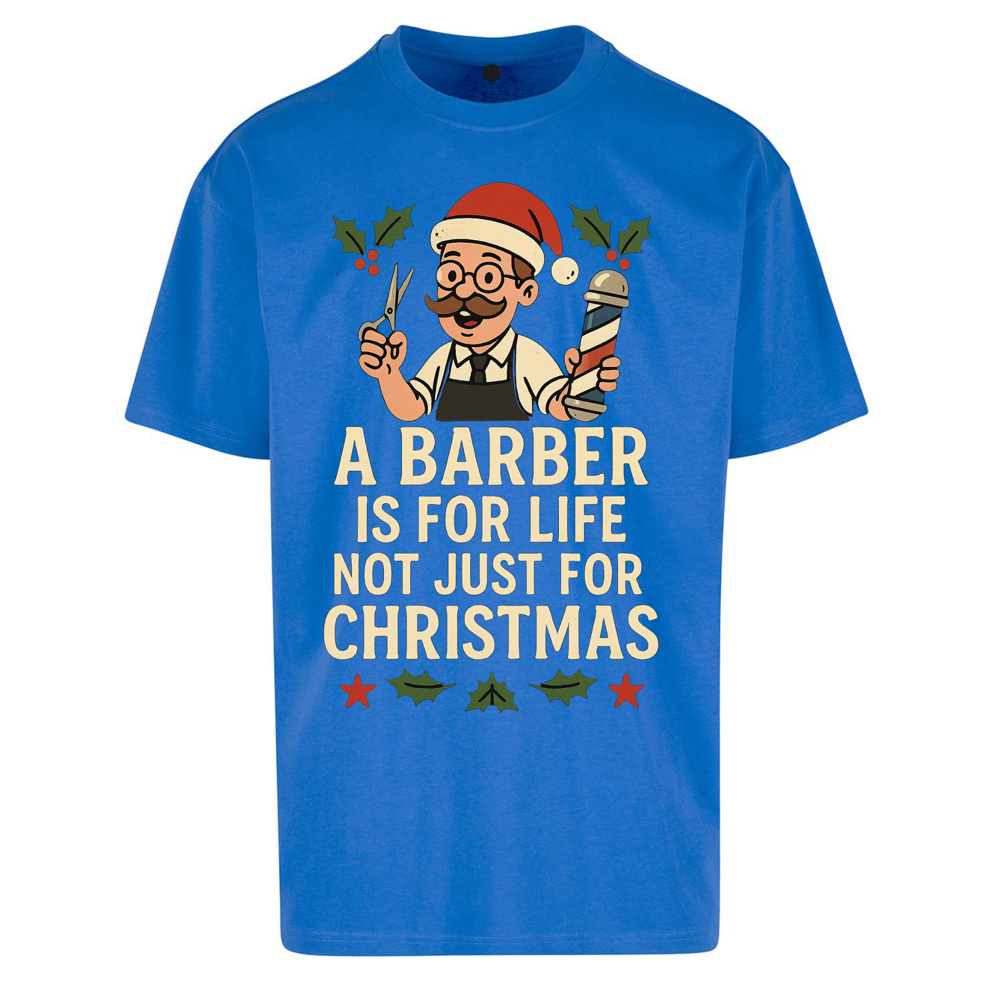 Barber Christmas Oversized T Shirts