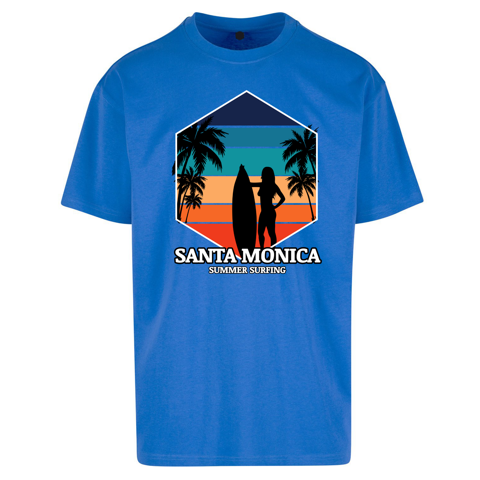 Santa Monica Summer Surfing Oversized T Shirts