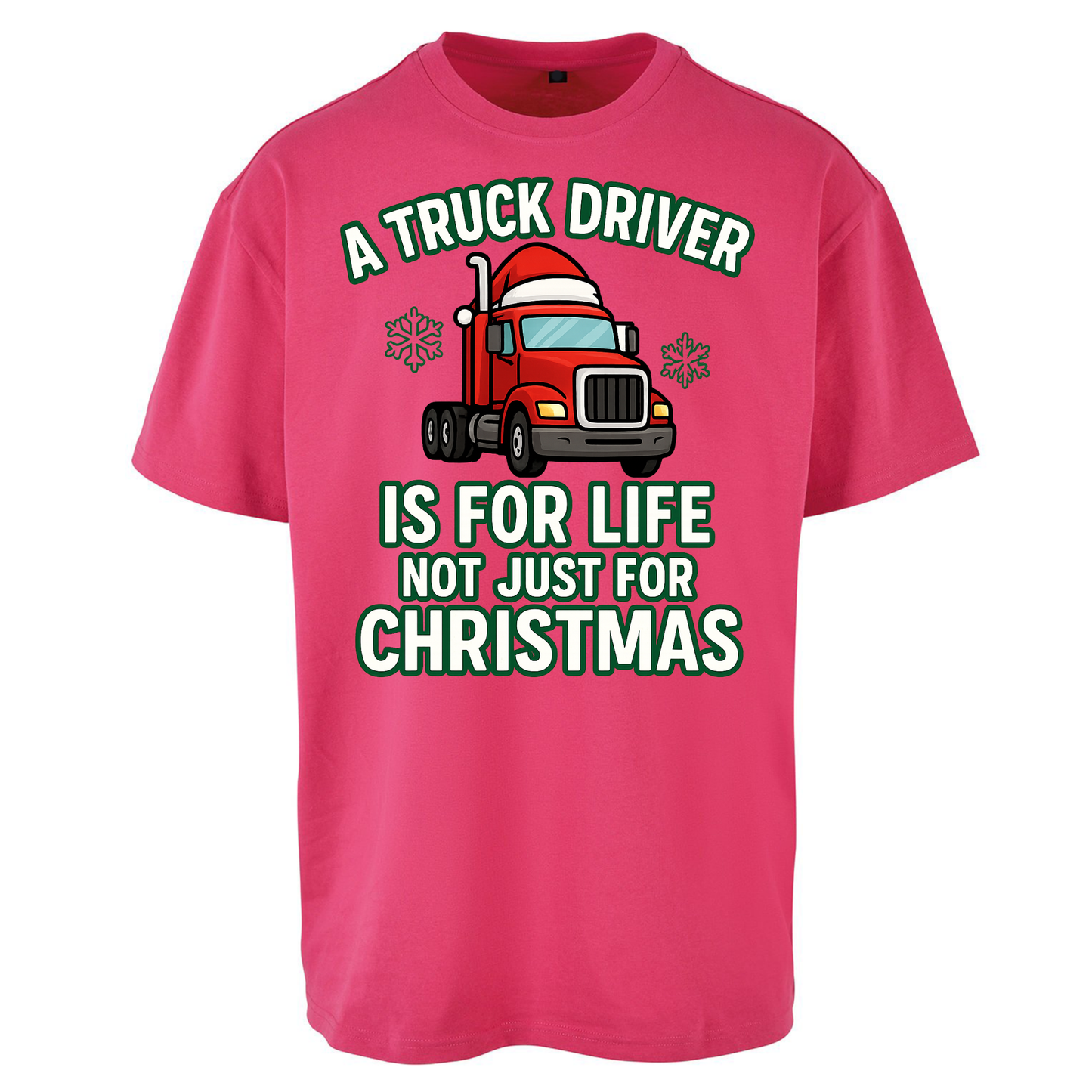 Truck Driver Christmas Oversized T Shirts