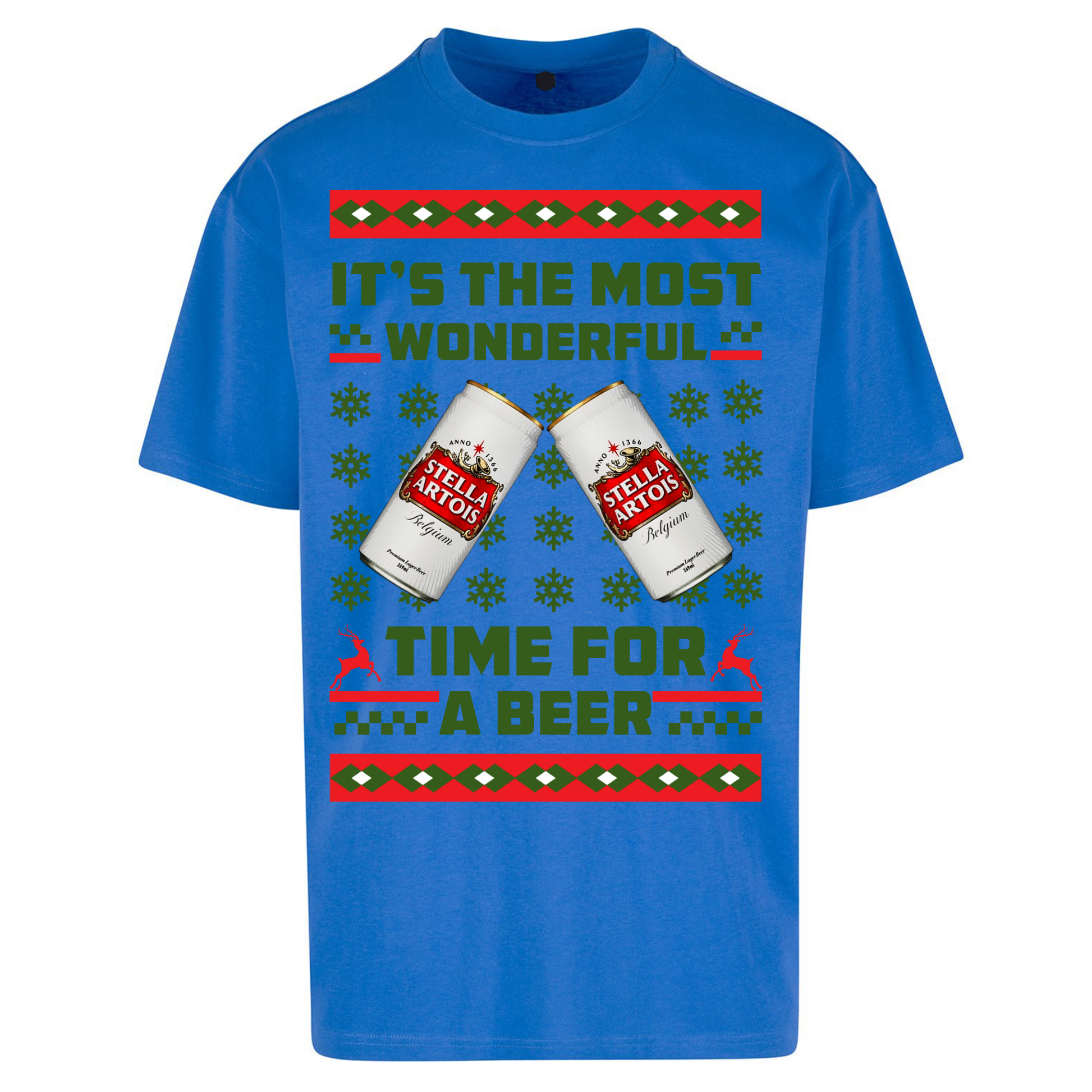 Its The Most Wonderful Time for A Beer Stella Christmas Oversized T Shirts