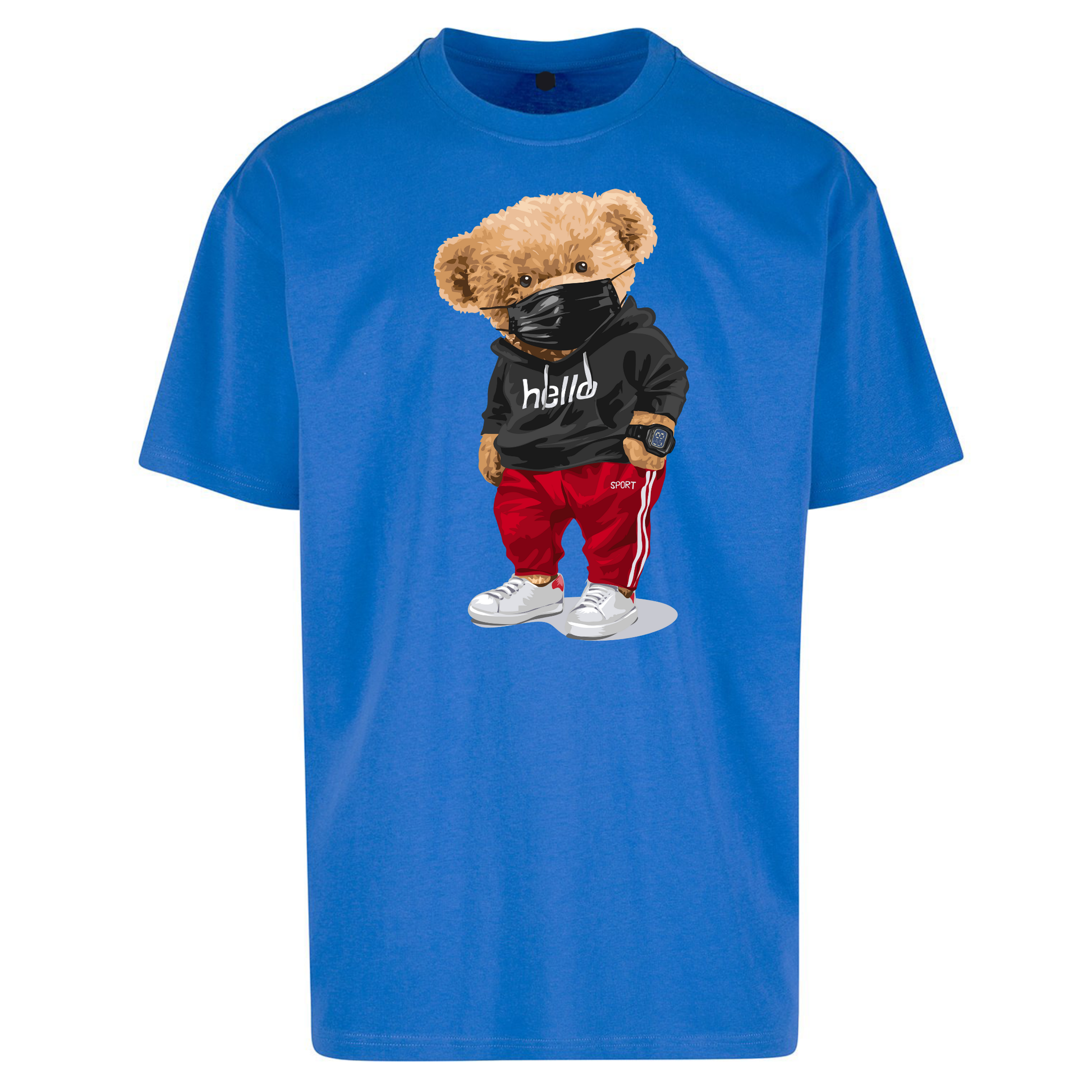 Teddy Bear Hello Streetwear Oversized T Shirts