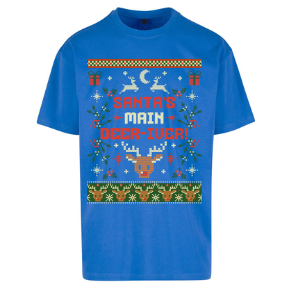 Santas Main Deer iver Christmas Oversized T Shirts