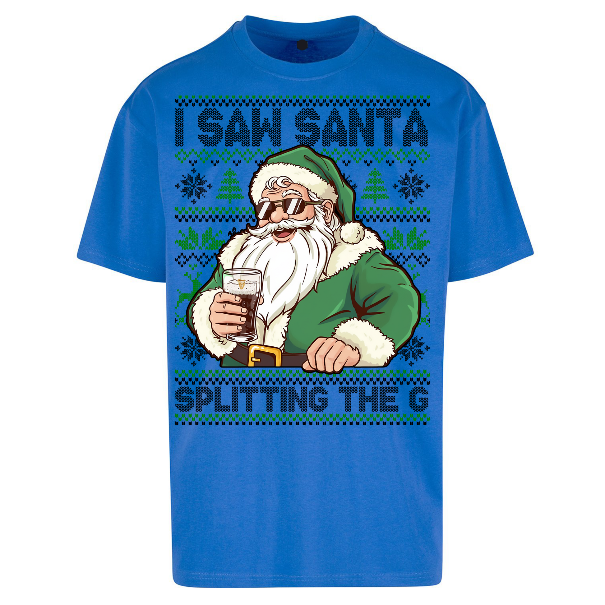 Santa Splitting The G Oversized T Shirt